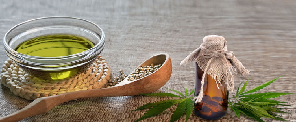 hemp oil in a container