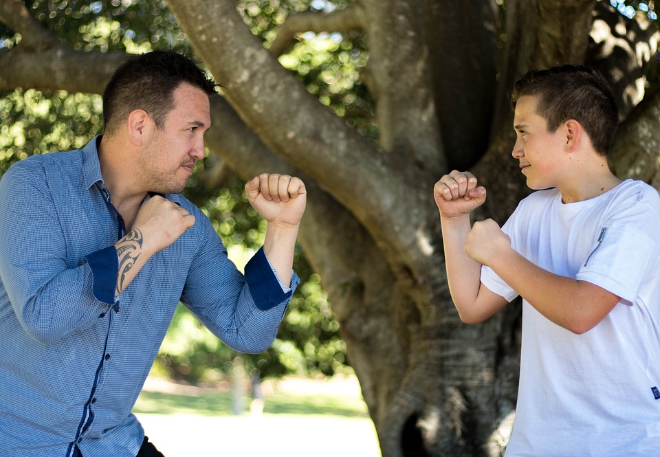 dad and son